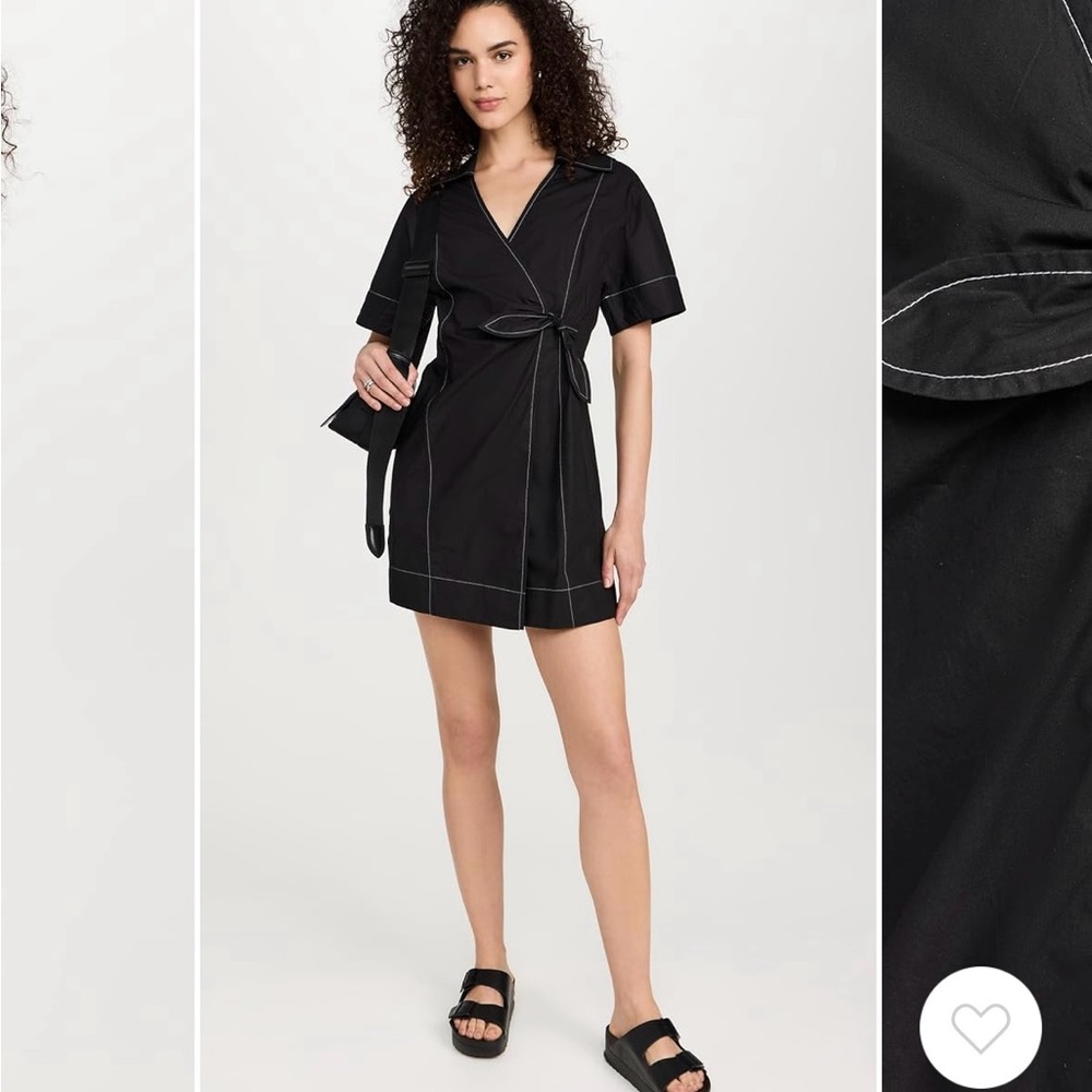 Ganni Black Wrap Dress